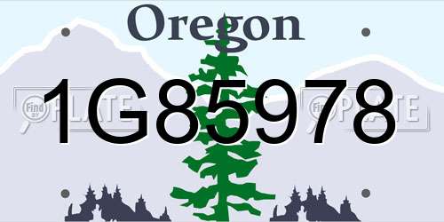 1G85978 Oregon License Plate