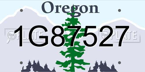 1G87527 Oregon License Plate
