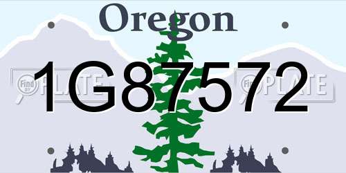 1G87572 Oregon License Plate