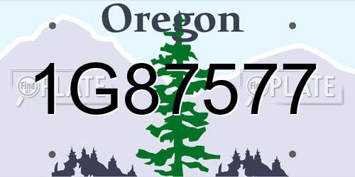 1G87577 Oregon License Plate