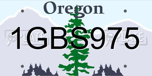 1GBS975 Oregon License Plate