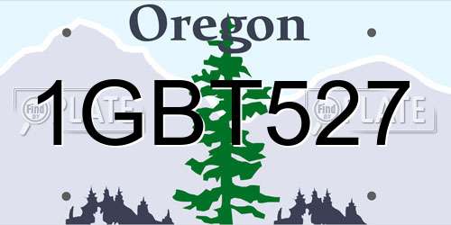 1GBT527 Oregon License Plate