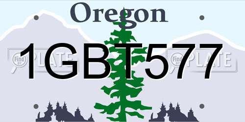 1GBT577 Oregon License Plate