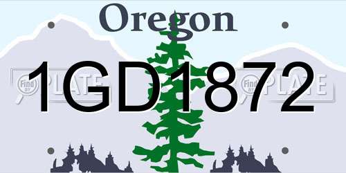 1GD1872 Oregon License Plate