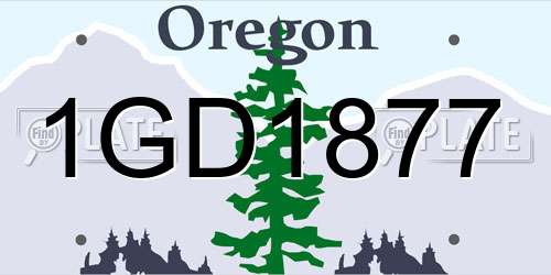 1GD1877 Oregon License Plate