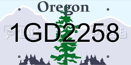 1GD2258 Oregon License Plate