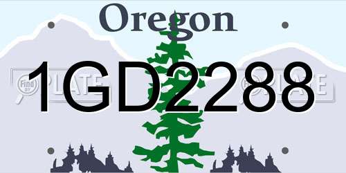 1GD2288 Oregon License Plate