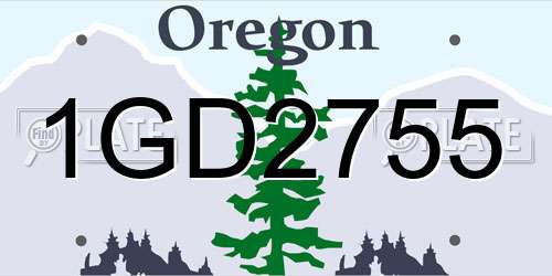 1GD2755 Oregon License Plate
