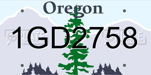 1GD2758 Oregon License Plate