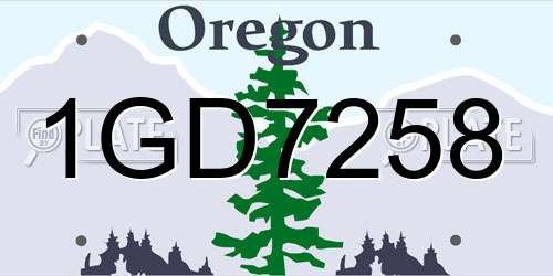 1GD7258 Oregon License Plate