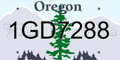 1GD7288 Oregon License Plate