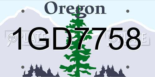 1GD7758 Oregon License Plate