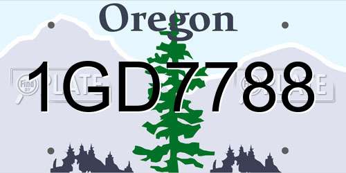 1GD7788 Oregon License Plate