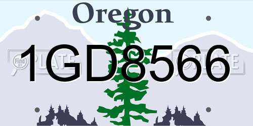 1GD8566 Oregon License Plate