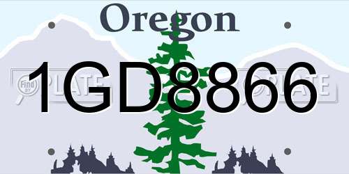 1GD8866 Oregon License Plate