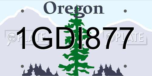 1GDI877 Oregon License Plate