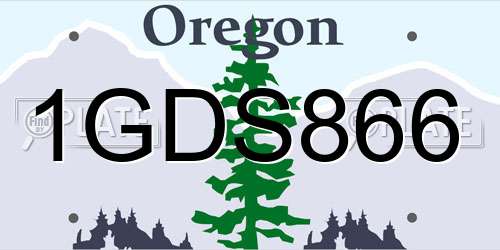 1GDS866 Oregon License Plate