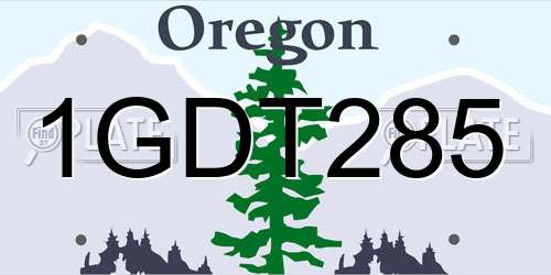 1GDT285 Oregon License Plate