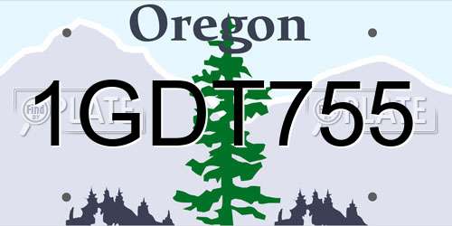 1GDT755 Oregon License Plate