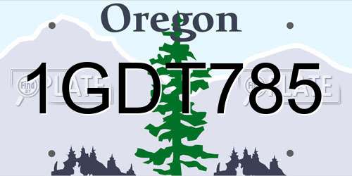 1GDT785 Oregon License Plate