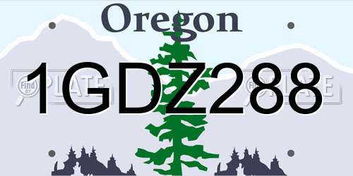 1GDZ288 Oregon License Plate