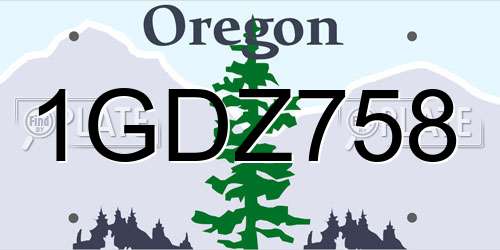 1GDZ758 Oregon License Plate