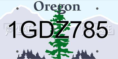 1GDZ785 Oregon License Plate
