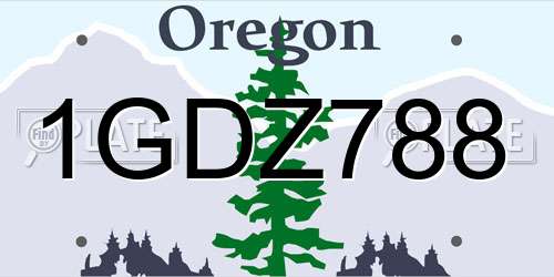 1GDZ788 Oregon License Plate
