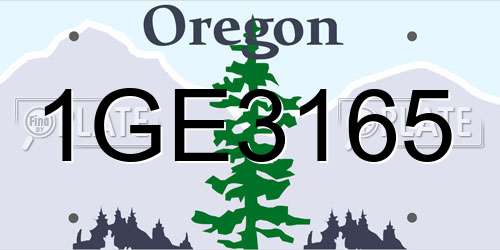 1GE3165 Oregon License Plate