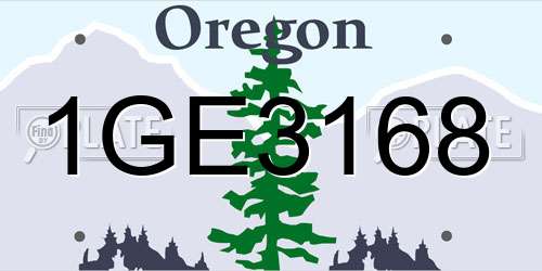 1GE3168 Oregon License Plate