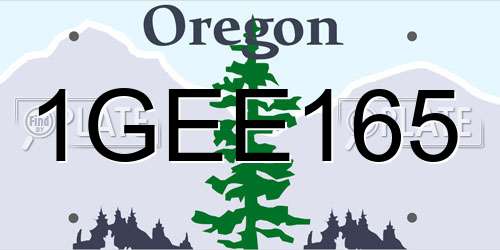 1GEE165 Oregon License Plate