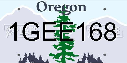 1GEE168 Oregon License Plate