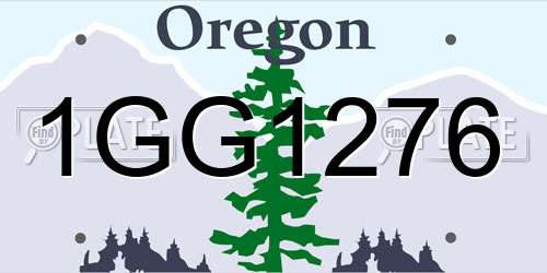 1GG1276 Oregon License Plate