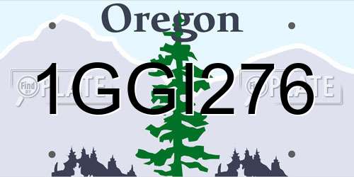 1GGI276 Oregon License Plate