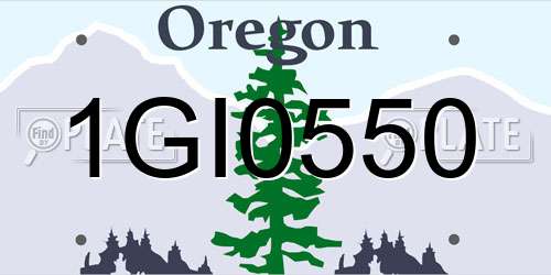 1GI0550 Oregon License Plate