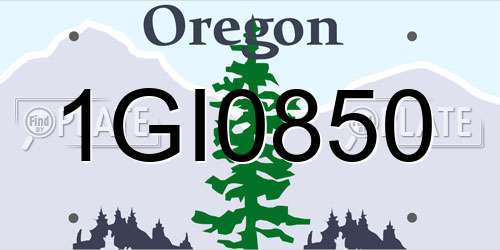 1GI0850 Oregon License Plate