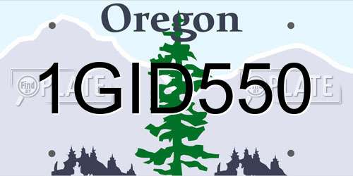1GID550 Oregon License Plate