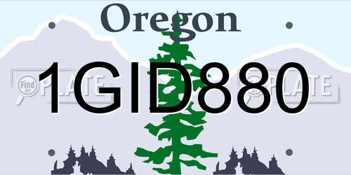1GID880 Oregon License Plate