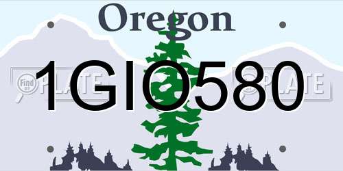 1GIO580 Oregon License Plate