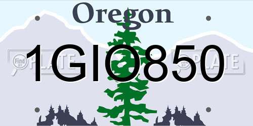 1GIO850 Oregon License Plate