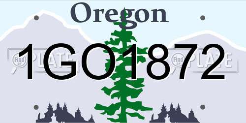 1GO1872 Oregon License Plate