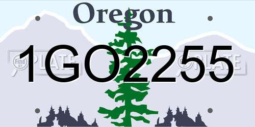 1GO2255 Oregon License Plate