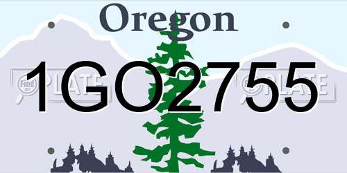 1GO2755 Oregon License Plate