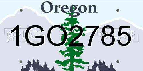 1GO2785 Oregon License Plate