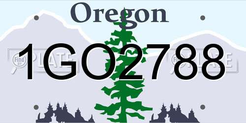 1GO2788 Oregon License Plate