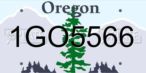 1GO5566 Oregon License Plate
