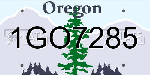 1GO7285 Oregon License Plate