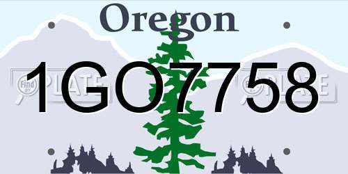 1GO7758 Oregon License Plate