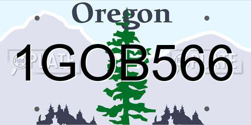 1GOB566 Oregon License Plate