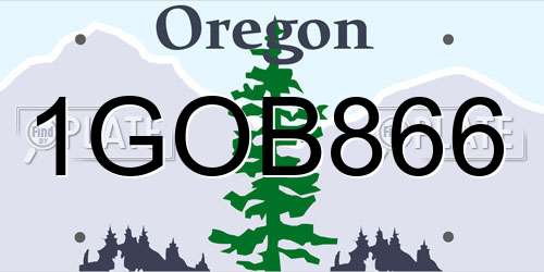 1GOB866 Oregon License Plate